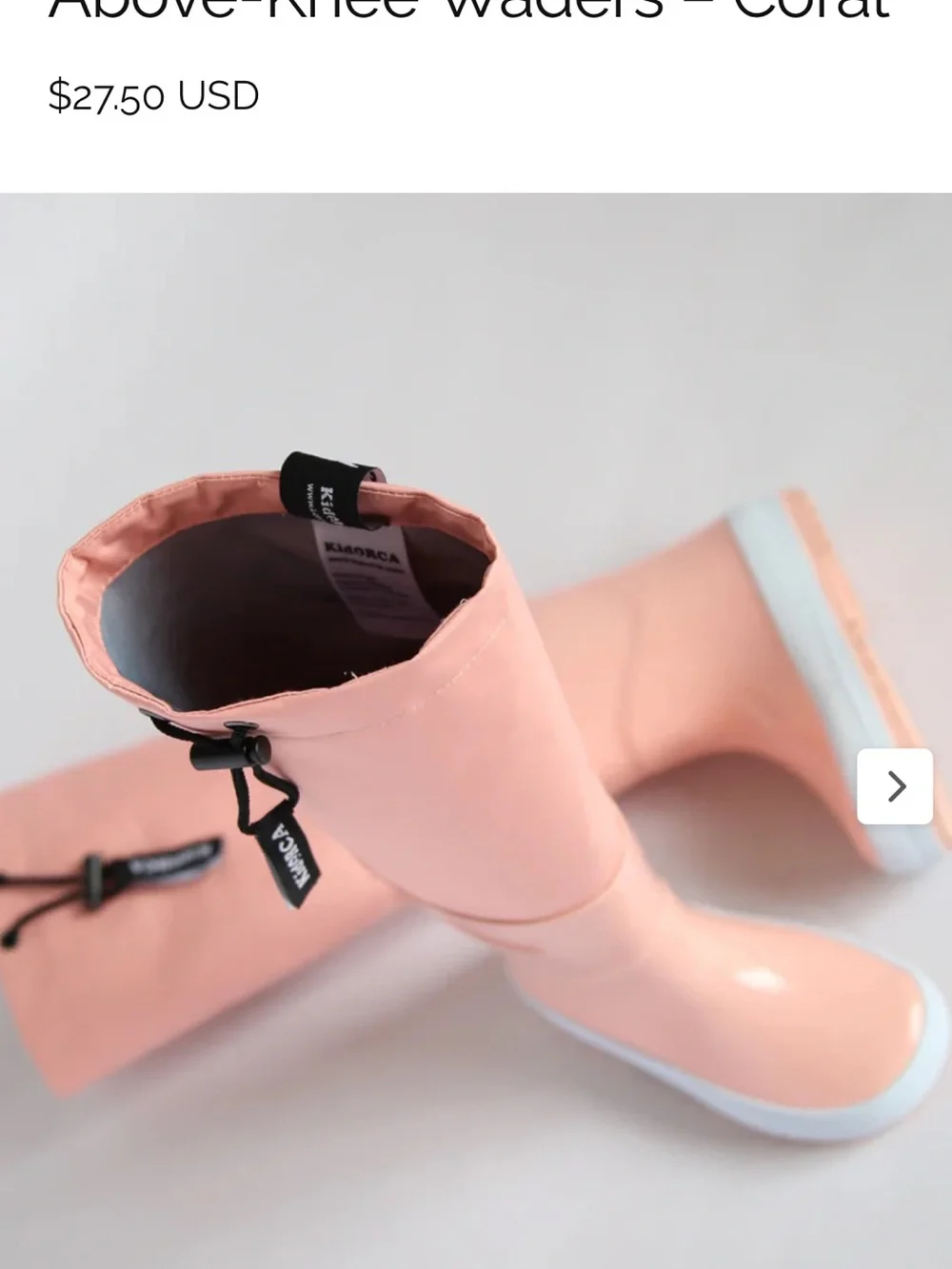 Kidorca Pink Waterproof Rain Boots Girls Size 12
